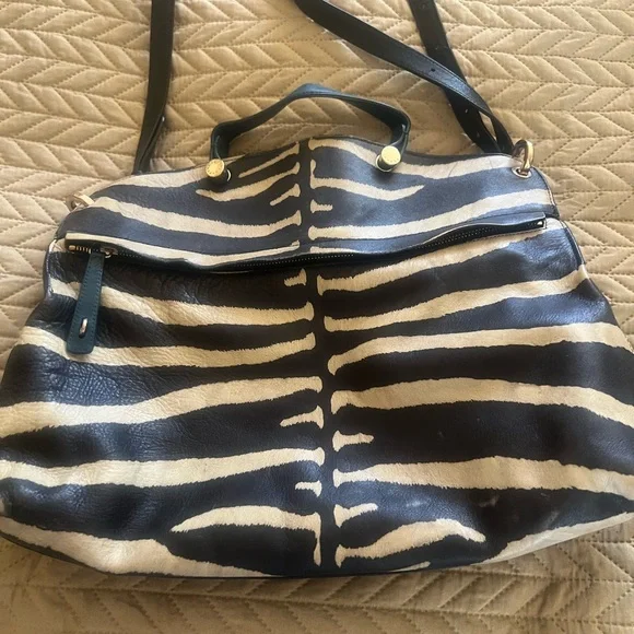 Furla Black and White Shoulder Bag with Zebra Print - Picture 5 of 14